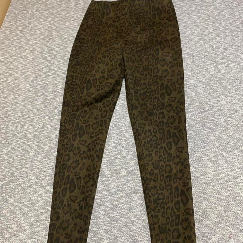 Zara green animal print leggings Size S. SKU-A432#leggings #animalprint